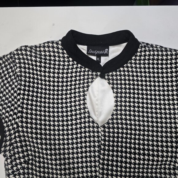 Sourpuss Black and White Houndstooth Mod Dress - Picture 5 of 10